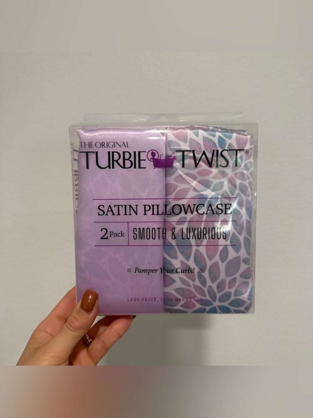 Turbie Twist 2 Pack Double Sided Satin Pillowcase Set